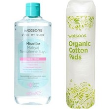 Watsons Micellar Makyaj Temizleme Suyu 400 ml ve Watsons Pamuk 80'li