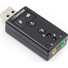 Wozlo 7.1 USB Ses Kartı Harici USB Sound Kart Virtual 3D Çevirici