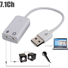 Wozlo 7.1 USB Ses Kartı Kablolu Pc Notebook Mac Uyumlu