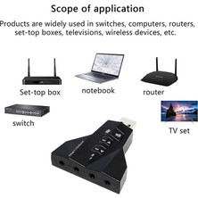 Wozlo 7.1 USB Ses Kartı USB Sound Kart Virtual 3D Çevirici