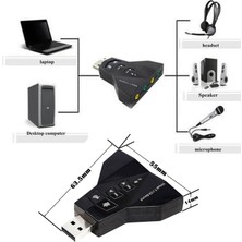 Wozlo 7.1 USB Ses Kartı USB Sound Kart Virtual 3D Çevirici