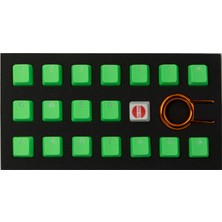 Tai-Hao  Rubber Gaming Aydınlatmalı Keycaps Set - 18 Keys Rubberized Doubleshot Key Caps (Neon Yeşil)