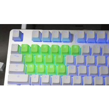 Tai-Hao  Rubber Gaming Aydınlatmalı Keycaps Set - 18 Keys Rubberized Doubleshot Key Caps (Neon Yeşil)