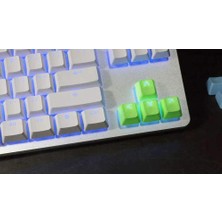 Tai-Hao  Rubber Gaming Aydınlatmalı Keycaps Set - 18 Keys Rubberized Doubleshot Key Caps (Neon Yeşil)