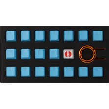 Tai-Hao Rubber Gaming Aydınlatmalı Keycaps Set - 18 Keys Rubberized Doubleshot Key Caps (Neon Mavi )