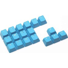 Tai-Hao Rubber Gaming Aydınlatmalı Keycaps Set - 18 Keys Rubberized Doubleshot Key Caps (Neon Mavi )