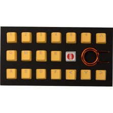 Tai-Hao Rubber Gaming Aydınlatmalı Keycaps Set - 18 Keys Rubberized Doubleshot Key Caps (Neon Orange)