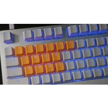 Tai-Hao Rubber Gaming Aydınlatmalı Keycaps Set - 18 Keys Rubberized Doubleshot Key Caps (Neon Orange)