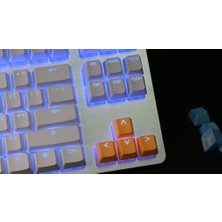 Tai-Hao Rubber Gaming Aydınlatmalı Keycaps Set - 18 Keys Rubberized Doubleshot Key Caps (Neon Orange)