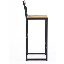 RetoDesign Siyah Metal Ayaklı Yemek Bar Masası Takımı