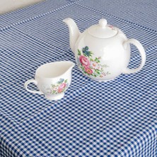 Pötikare Masa Örtüsü Mavi (Küçük Kareli 160X160 Cm)