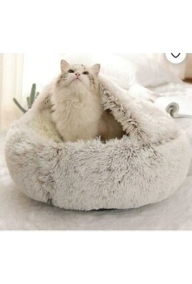 Bronza Yeni Stil Pet Kedi Köpek Yuvarlak Yatak Peluş Kedi Sıcak Yatak Tüylü Kedi Köpek Puf Pembe