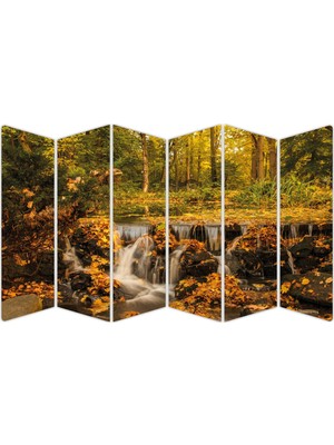 Renkselart Sonbahar Ağaçlık Orman Nehir Mdf TABLO-0647 Model-B