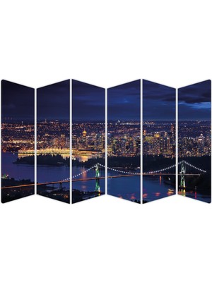 Renkselart Gece Şehir Manzarası Mdf TABLO-1553 Model-B