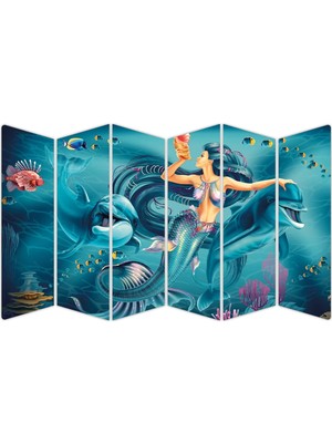 Renkselart Yunus Balığı Deniz Kızı Mdf TABLO-1853 Model-B