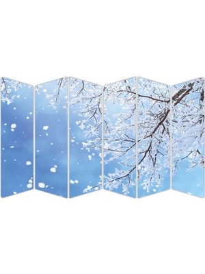 Renkselart Kar Kış Ağaç Dalı Mdf TABLO-0680 Model-B