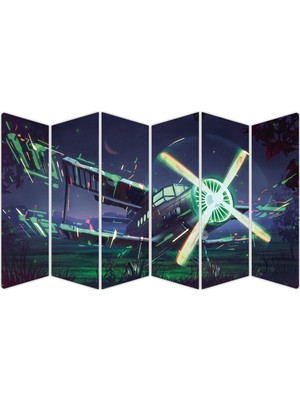 Renkselart Uçak Digital Art Mdf TABLO-2951 Model-B