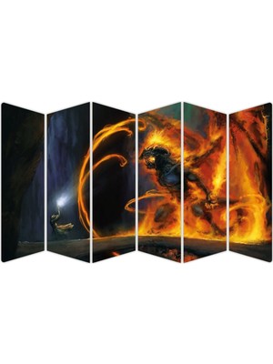 Renkselart Yüzüklerin Efendisi Gandalf Balrog Mdf TABLO-3036 Model-B