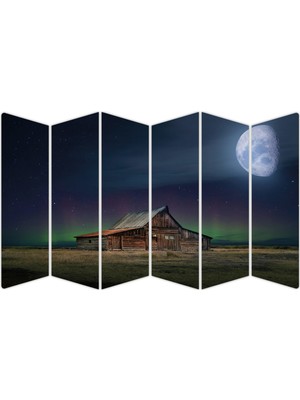 Renkselart Ev Dolunay Kuzey Işıkları Fantazi Mdf TABLO-3416 Model-B