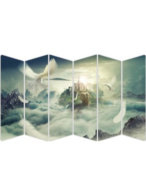 Renkselart Kamplumbağa Şato Digital Art Mdf TABLO-2954 Model-B