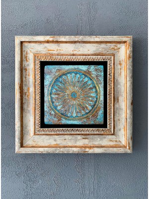 Oscar Stone Decor Çerçeveli Taş Duvar Dekoru 20 x 20 cm CDD-40-1037