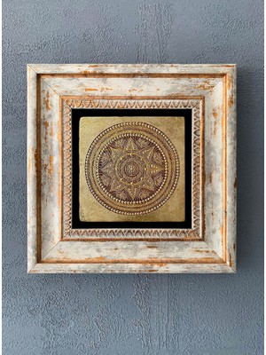 Oscar Stone Decor Çerçeveli Taş Duvar Dekoru 20 x 20 cm CDD-40-1064