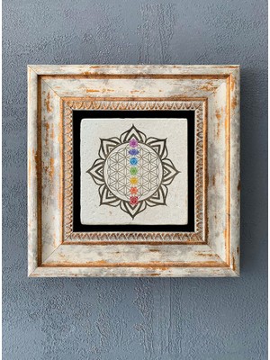 Oscar Stone Decor Çerçeveli Taş Duvar Dekoru 20 x 20 cm CDD-40-1191