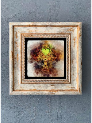 Oscar Stone Decor Çerçeveli Taş Duvar Dekoru 20 x 20 cm CDD-40-1216