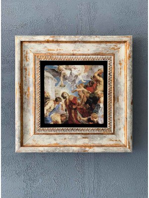 Oscar Stone Decor Çerçeveli Taş Duvar Dekoru 20 x 20 cm CDD-40-1313