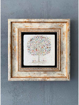 Oscar Stone Decor Çerçeveli Taş Duvar Dekoru 20 x 20 cm CDD-40-1327