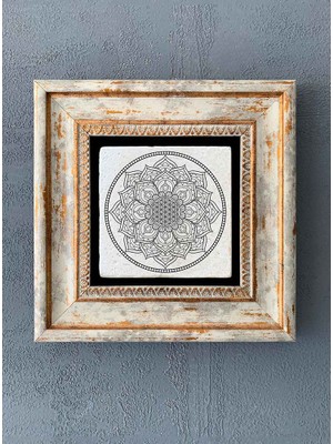 Oscar Stone Decor Çerçeveli Taş Duvar Dekoru 20 x 20 cm CDD-40-1347