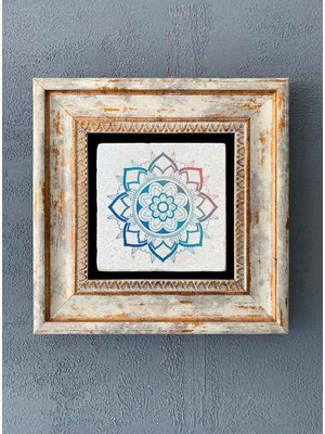 Oscar Stone Decor Çerçeveli Taş Duvar Dekoru 20 x 20 cm CDD-40-1356