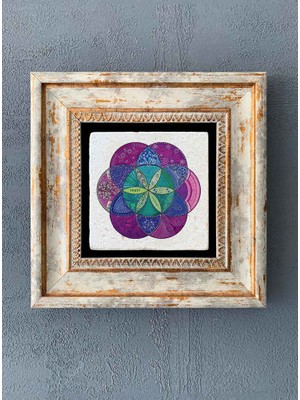 Oscar Stone Decor Çerçeveli Taş Duvar Dekoru 20 x 20 cm CDD-40-1369