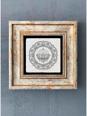 Oscar Stone Decor Çerçeveli Taş Duvar Dekoru 20 x 20 cm CDD-40-1372