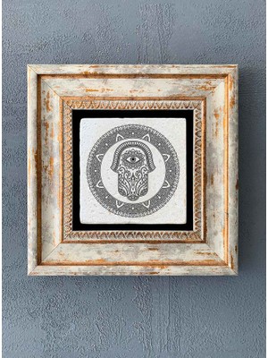 Oscar Stone Decor Çerçeveli Taş Duvar Dekoru 20 x 20 cm CDD-40-1375