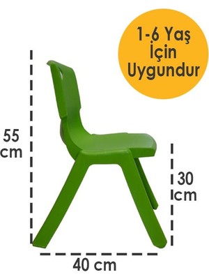 Temel Yeşil Kırılmaz Çocuk Sandalyesi - Kreş ve Anaokulu Sandalyesi