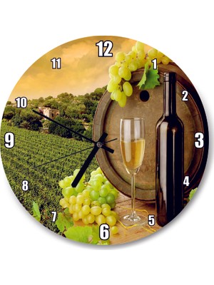 Cakatablo Şarap Üzüm Bağı Duvar Saati