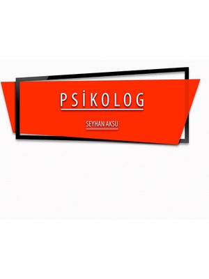 BK Kişiye Özel Psikolog Duvar & Kapı Isimliği (Model 10) Sarı - Turkuaz - Turuncu) Turuncu