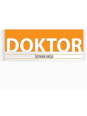 BK Kişiye Özel Doktor Duvar & Kapı Isimliği (Model 7) Sarı