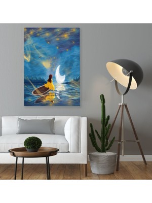 Bk Gift Yıldızlar Altındaki Güzel Kız Tasarımlı Kanvas Tablo 70X100CM