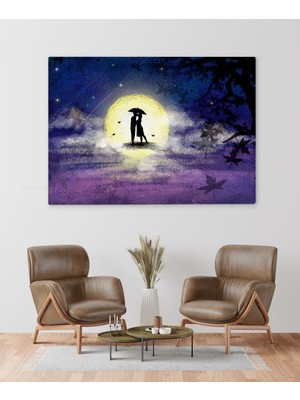 Bk Gift Sonbaharda Işıldayan Aşık Çiftler Tasarımlı Kanvas Tablo 50X70CM