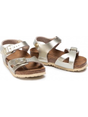 Birkenstock 1014829 - Electrıc Metallıc Gold Rio Kids Bf Çocuk Terlik