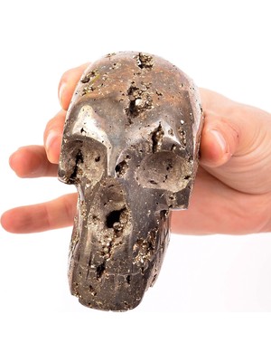 Taş Sandığı Pirit Taşı Kuru Kafa Şeklinde Kütle - 1379 Gr