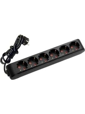 Viko Multi-Let Siyah 6'lı Topraklı Çocuk Korumalı Grup Priz-3 Metre