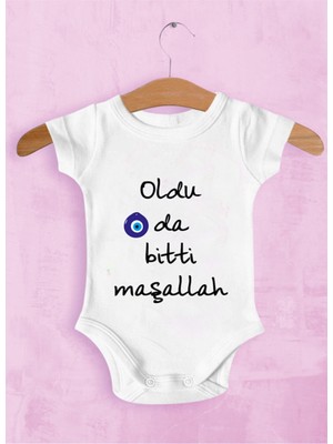 Limon Erkek Bebek Beyaz Oldu Da Bitti Maşallah Baskılı Zıbın