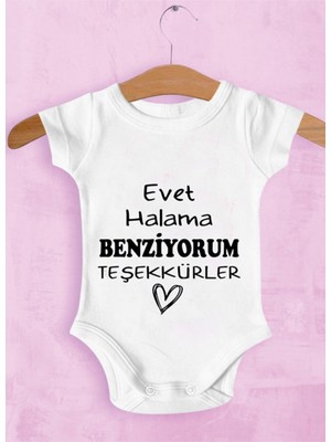 Limon Unisex Bebek Beyaz Evet Halama Benziyorum Teşekkürler Zıbın