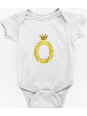 Limon Beyaz O Harfi Baskılı Bebek Zıbını