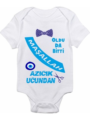 Limon Sünnet Kıyafeti Azıcık Ucundan Baskılı Bebek Body Zıbın