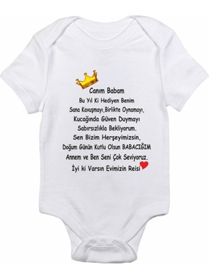 Limon Canım Babam Baskılı Bebek Body Zıbın