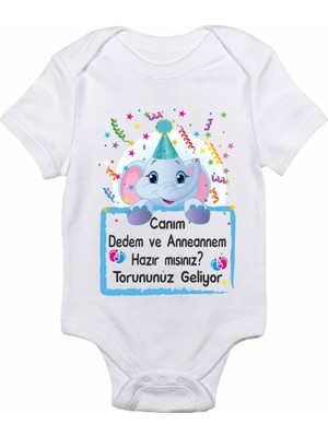 Limon Torununuz Geliyor Baskılı Bebek Body Zıbın